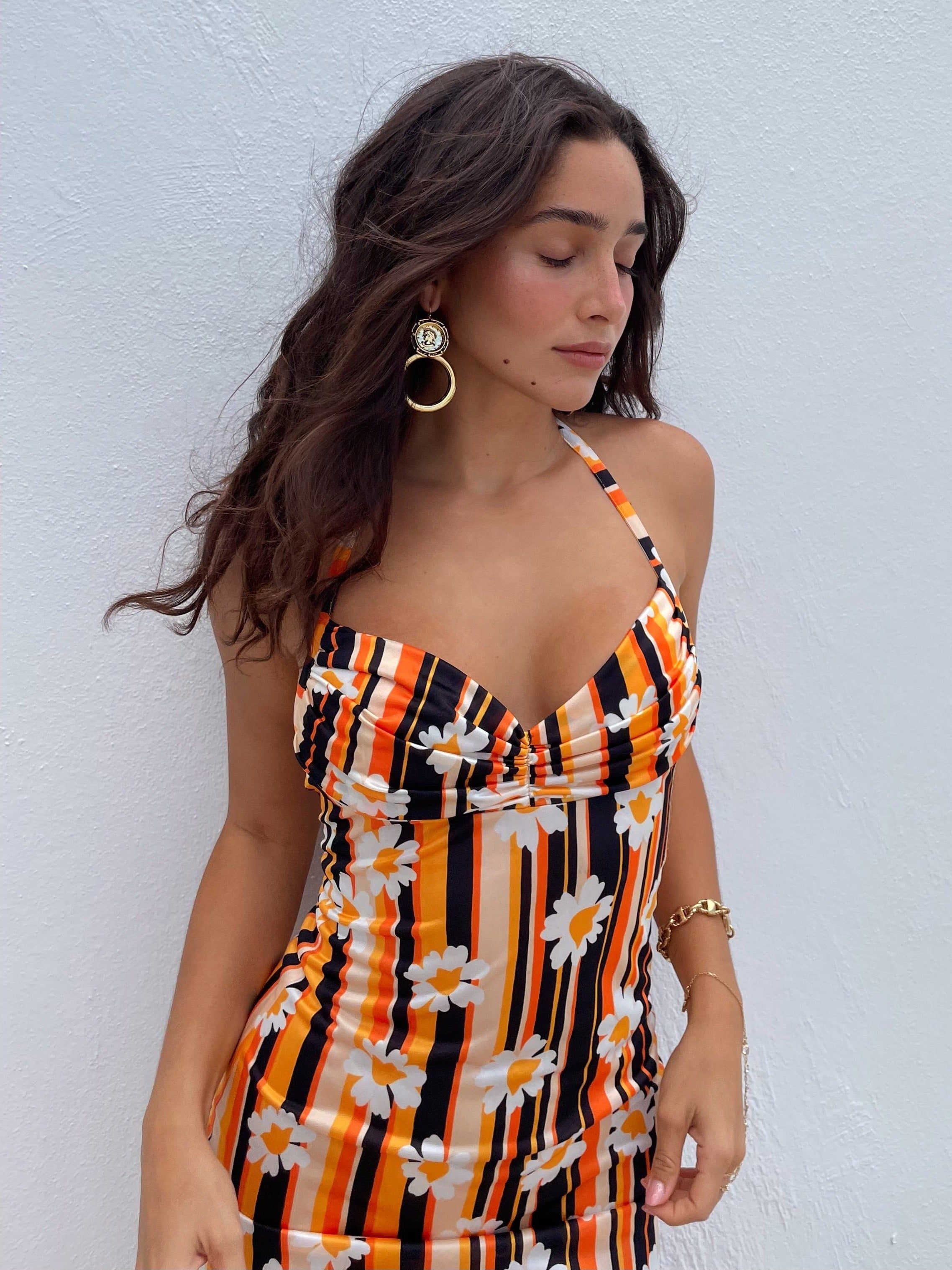 SAMPLE: The Harlow Dress - Sunset Daisy Print sold by Vanessa Mooney product image thumbnail 5