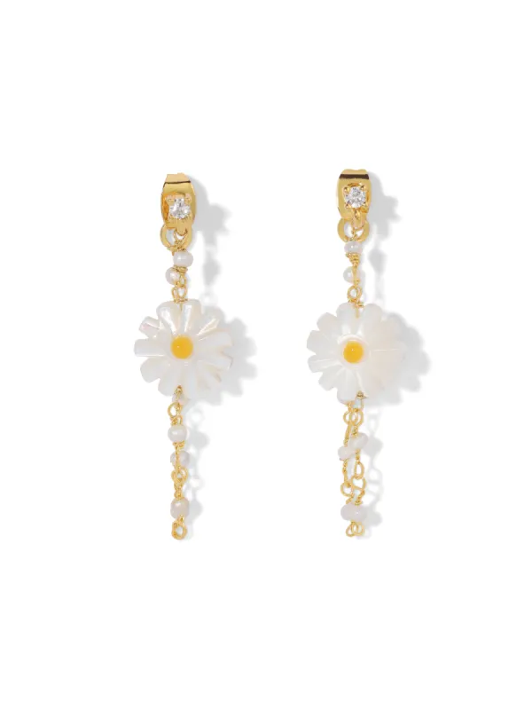 The Joy Daisy Pearl Earrings sold by Vanessa Mooney