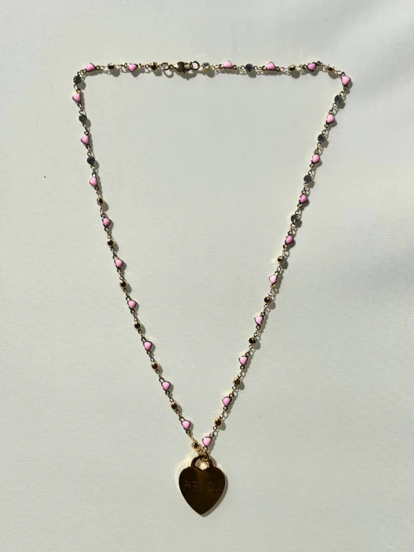 Pink Lover Heart Necklace | SAMPLE sold by Vanessa Mooney