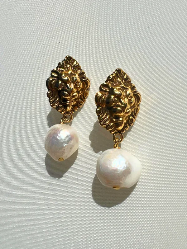 Lion Pearl Earrings | SAMPLE sold by Vanessa Mooney