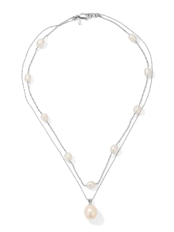 The Lea Pearl Necklace - Silver sold by Vanessa Mooney