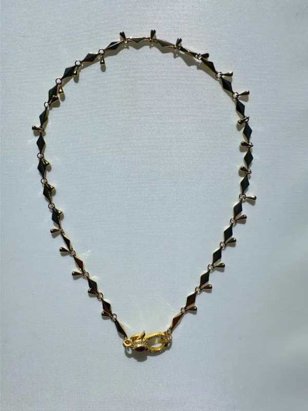 Diamond & Ruby Clasp Necklace | SAMPLE sold by Vanessa Mooney