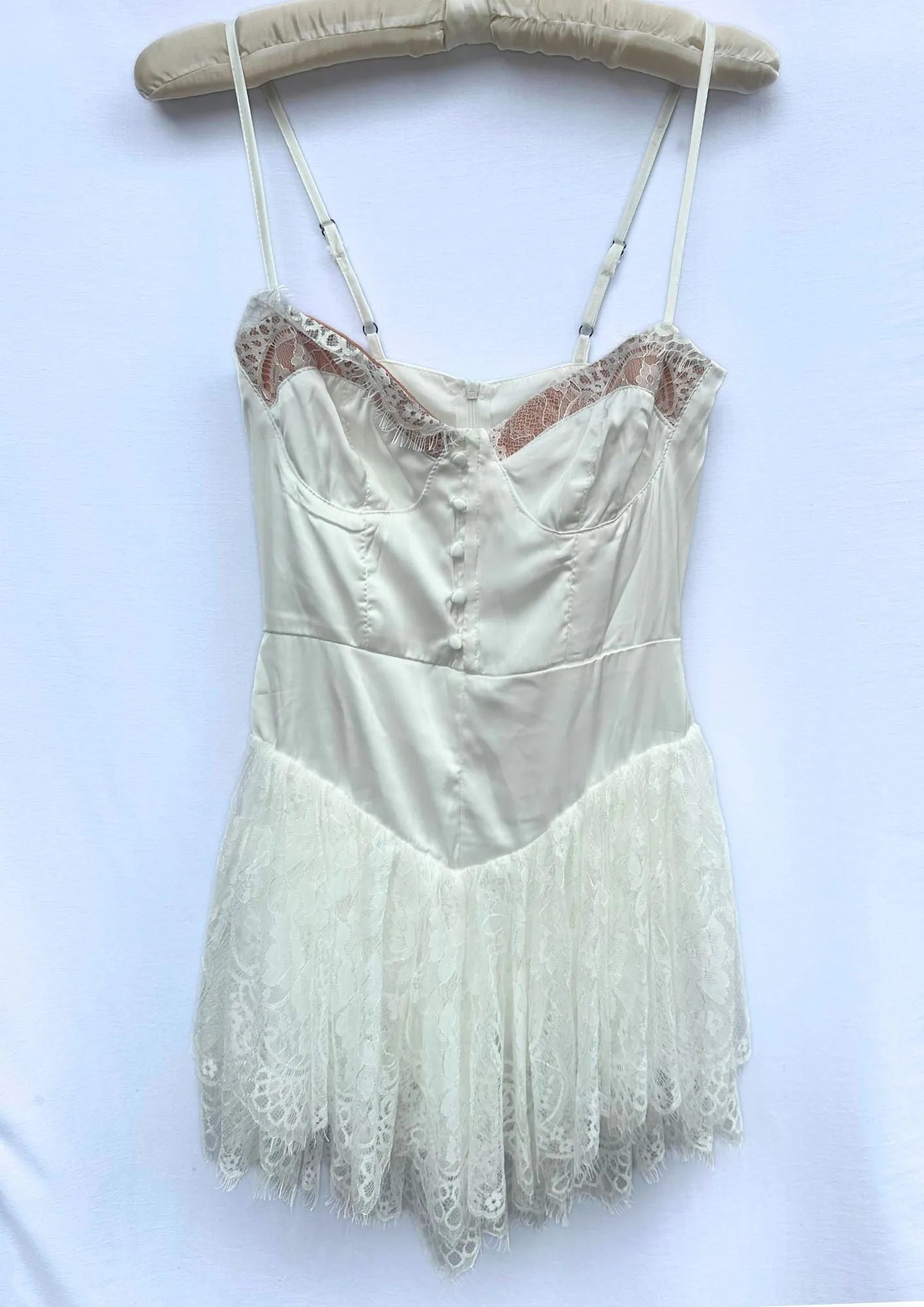 White Lace Romper Dress sold by Vanessa Mooney