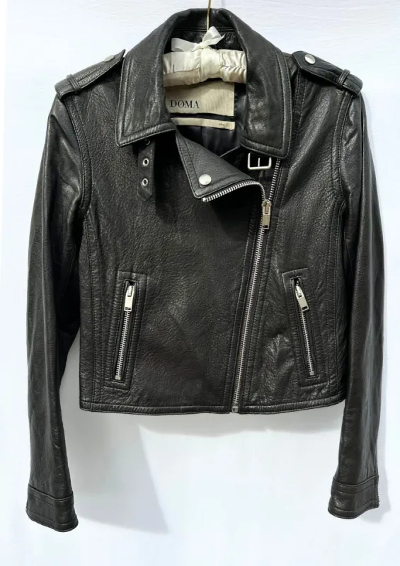 DOMA Black Leather Jacket sold by Vanessa Mooney
