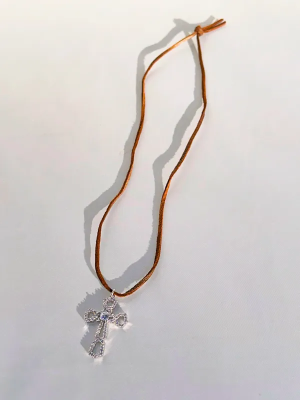 The Leather Cross Necklace | SAMPLE sold by Vanessa Mooney