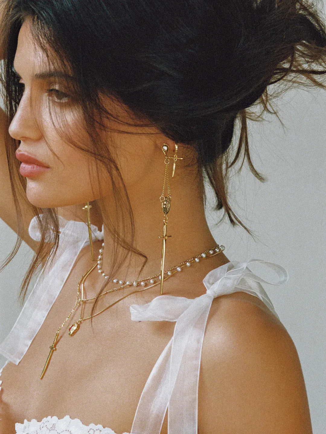 The Amparo Rosary Necklace & Earring Bundle sold by Vanessa Mooney