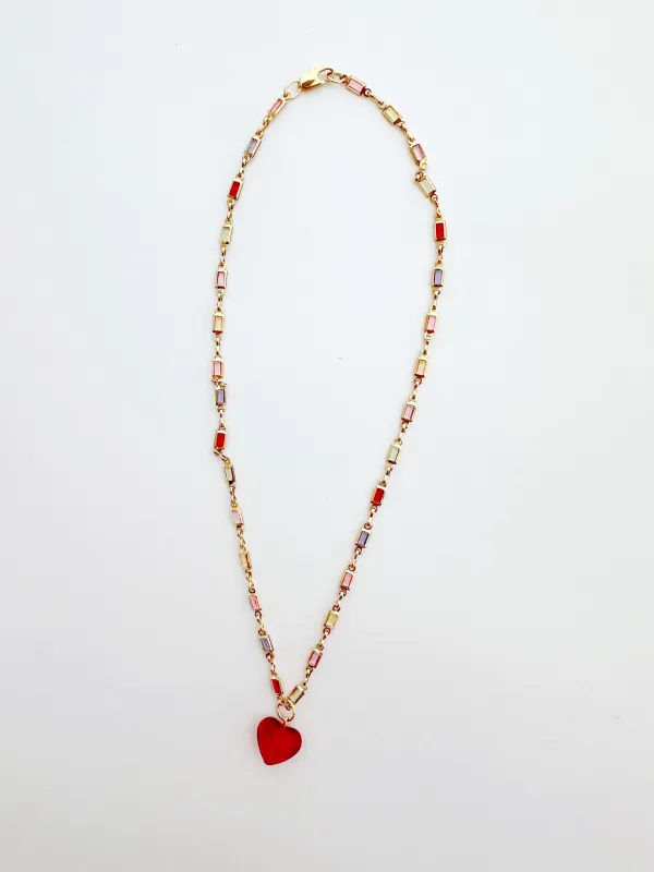 The Gemstone Heart Necklace sold by Vanessa Mooney