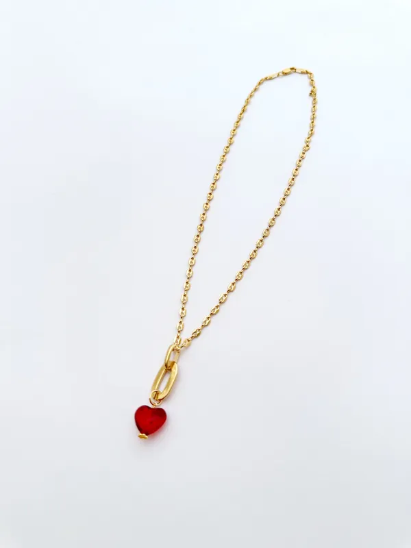 The Mini Red Heart Necklace sold by Vanessa Mooney