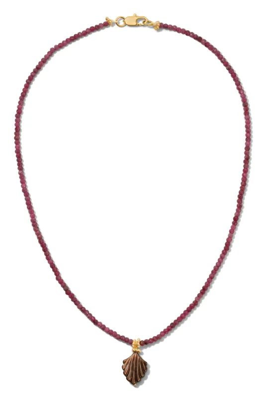 The Ruby Shell Necklace sold by Vanessa Mooney