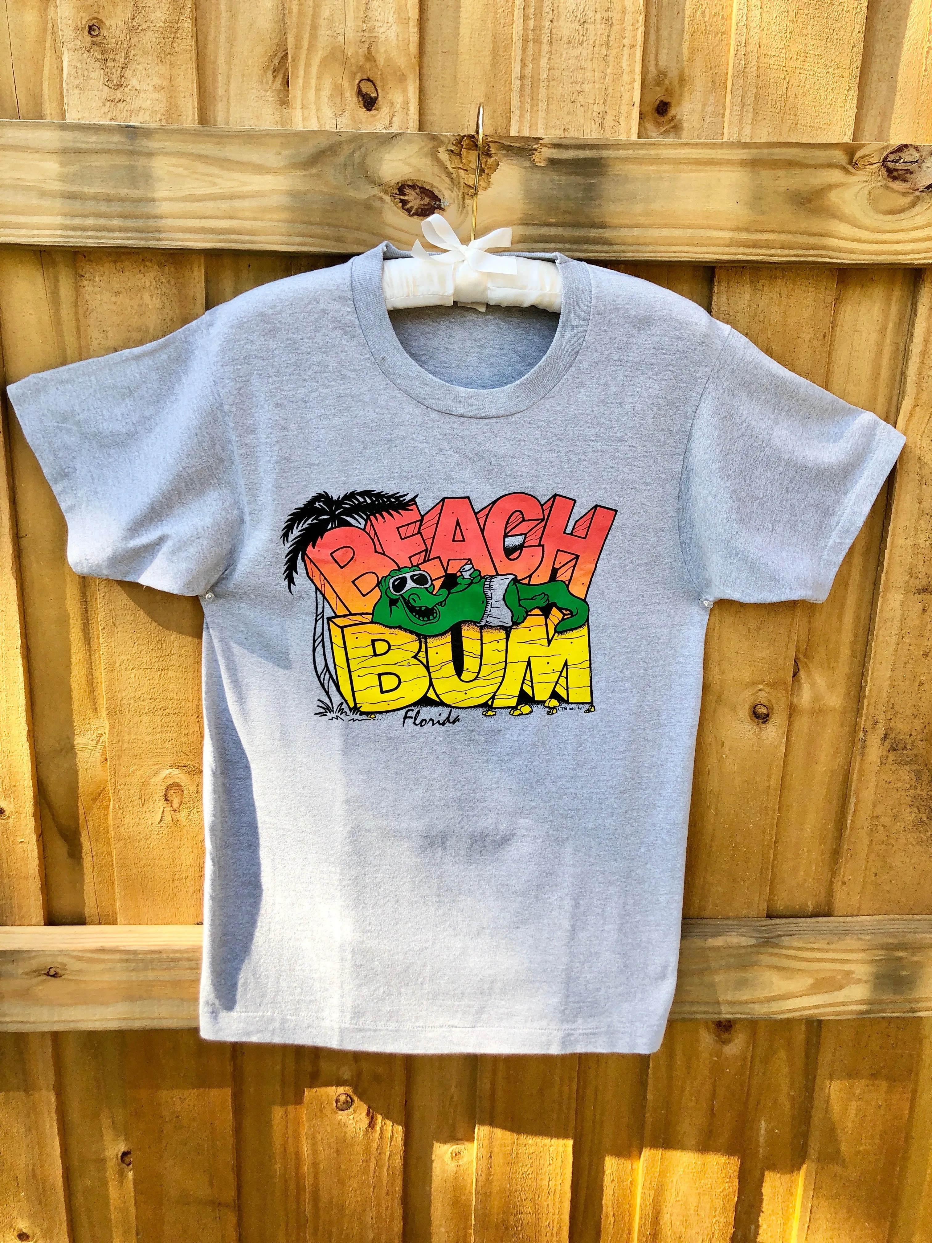 VINTAGE: Heather Gray Beach Bum T-Shirt sold by Vanessa Mooney