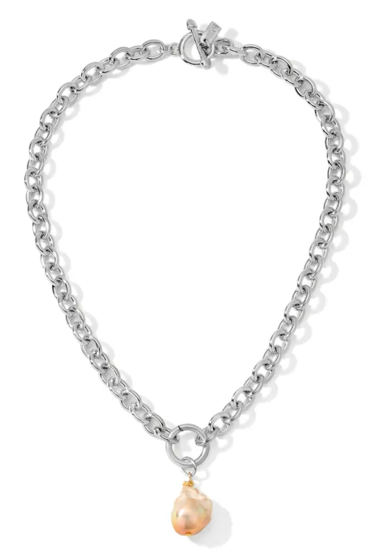 The Silver Chain & Pearl Necklace sold by Vanessa Mooney