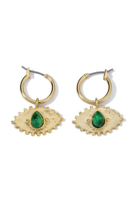 The Fern Evil Eye Earrings sold by Vanessa Mooney