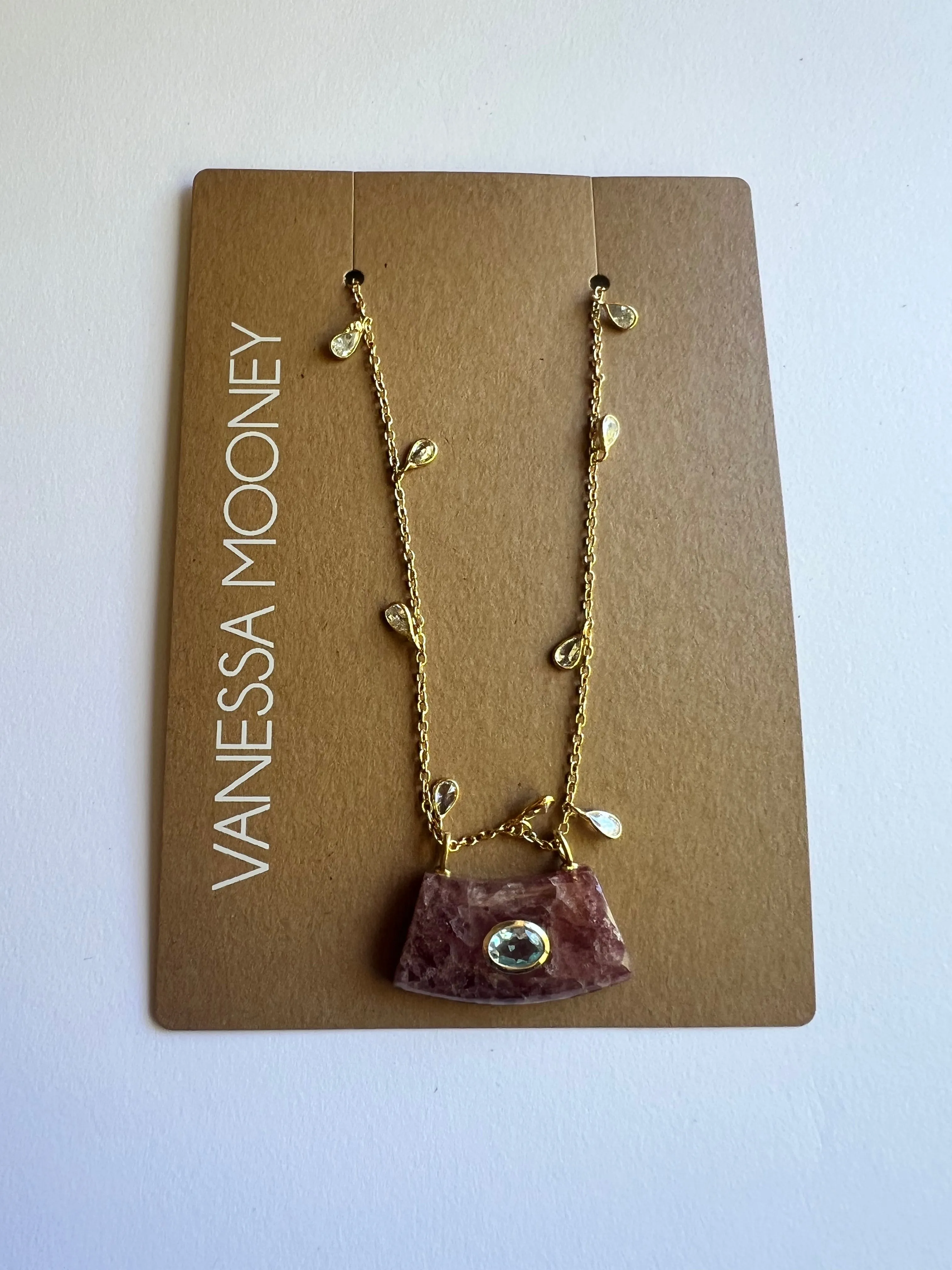 The Crystal Drop Stone Necklace sold by Vanessa Mooney