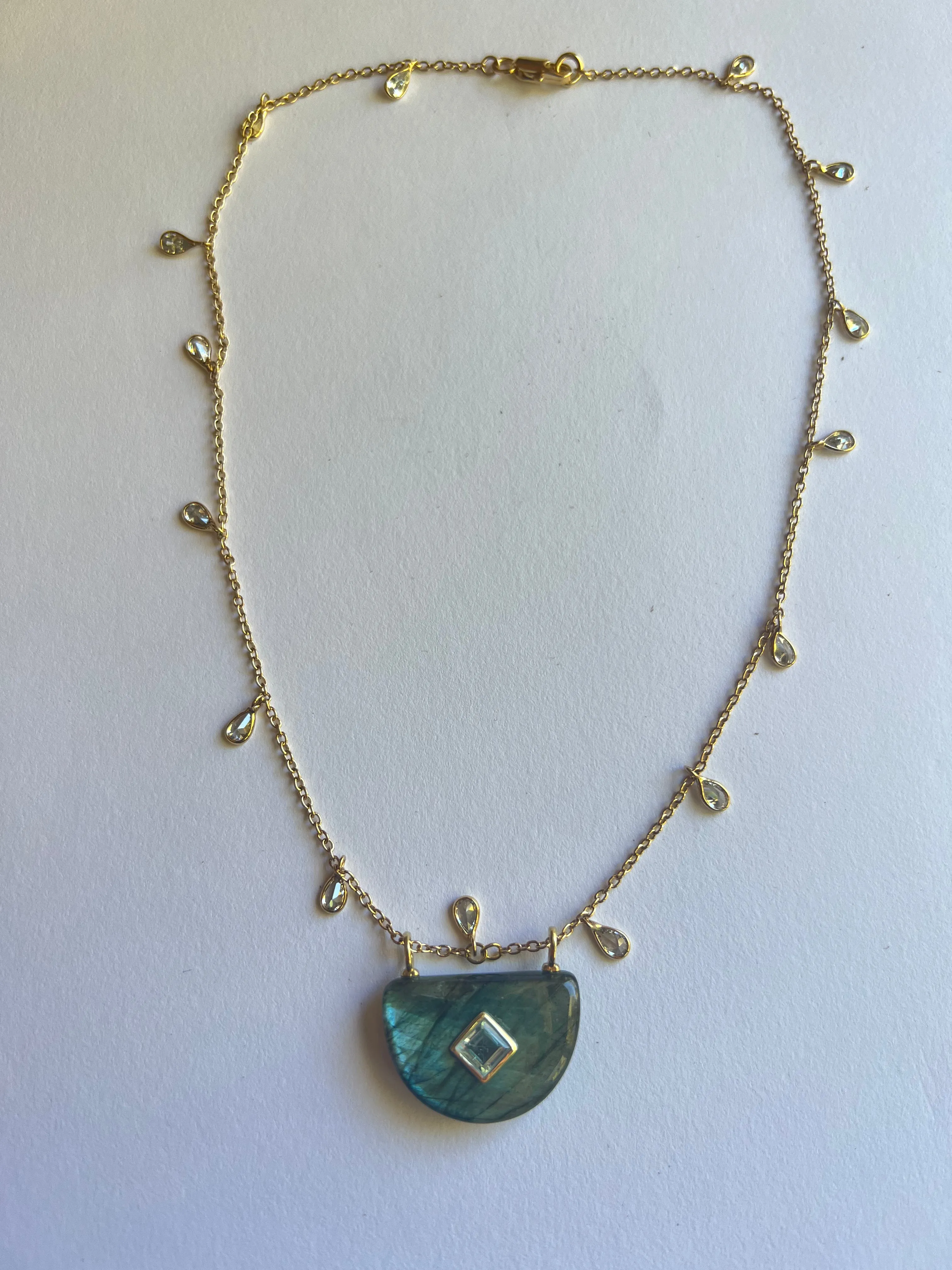 The Crystal Drop Stone Necklace sold by Vanessa Mooney