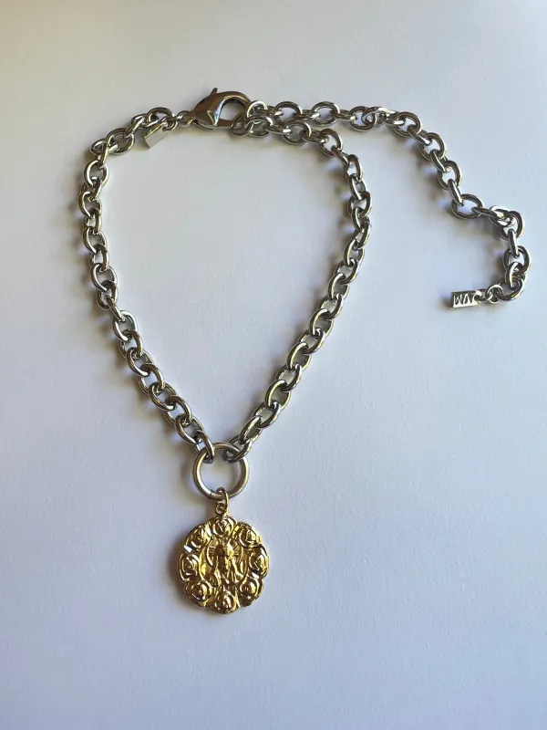The Mother Mary Necklace sold by Vanessa Mooney
