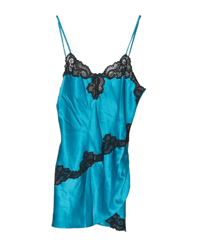 Teal Vintage Slip Dress sold by Vanessa Mooney