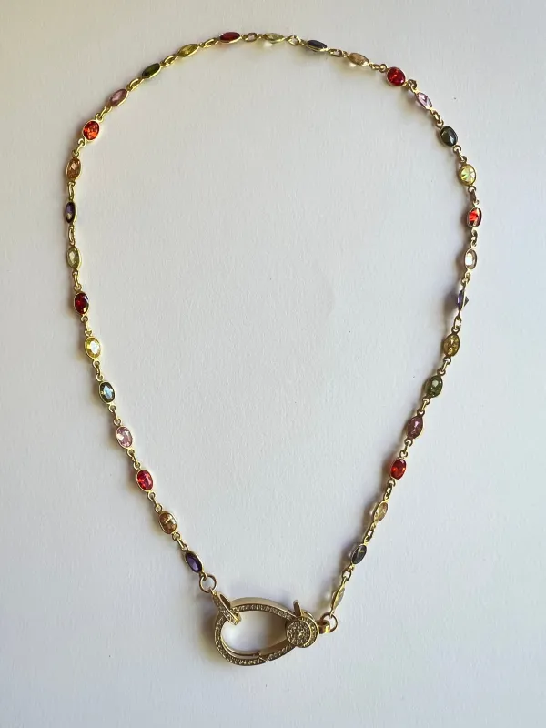 The Pastel Crystal Clasp Necklace sold by Vanessa Mooney