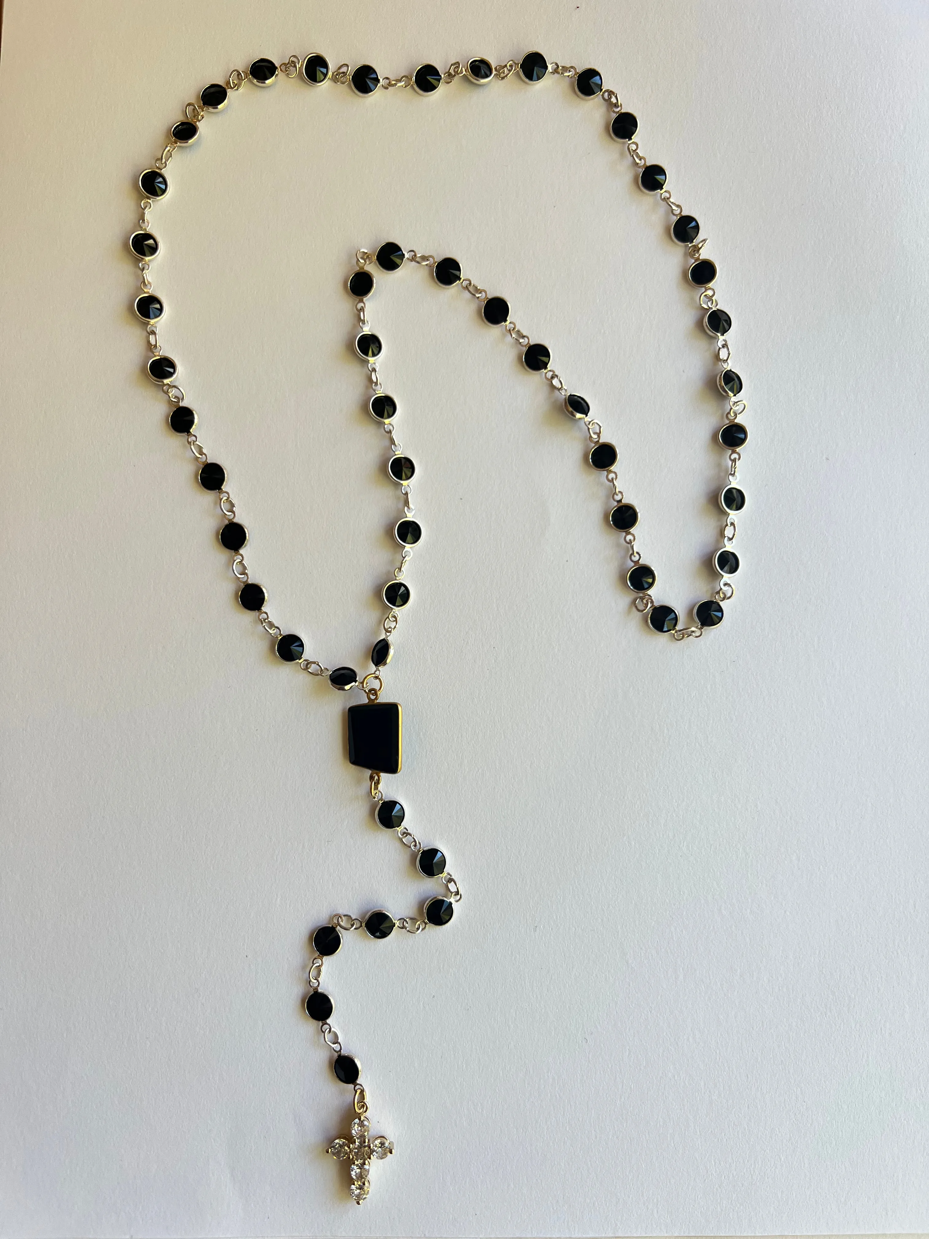 The Black CZ Crystal Rosary sold by Vanessa Mooney