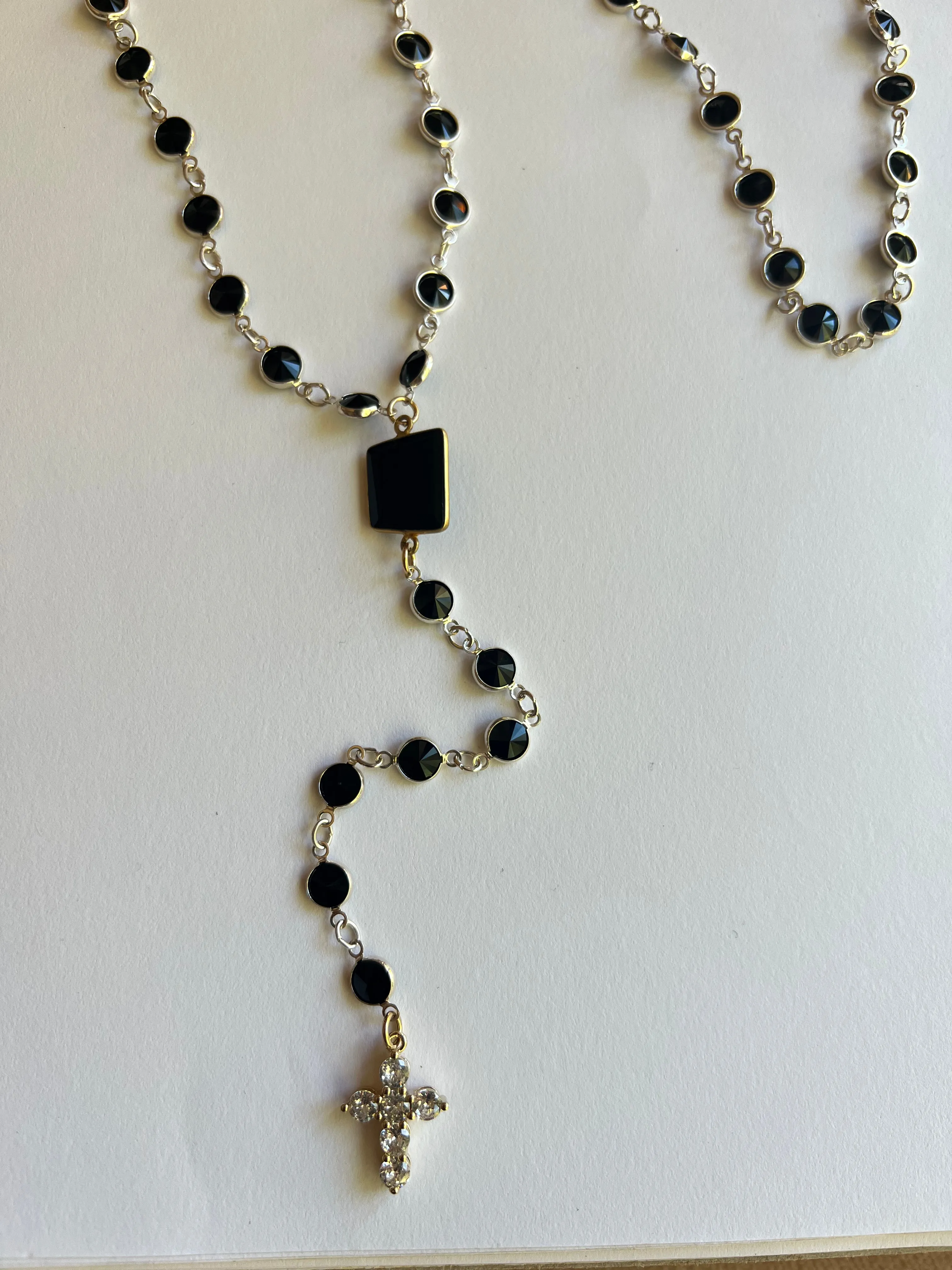 The Black CZ Crystal Rosary sold by Vanessa Mooney product image thumbnail 2