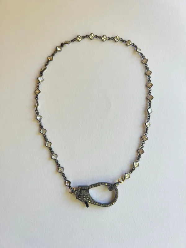 The Diamond Crystal & Diamond Clasp Necklace sold by Vanessa Mooney