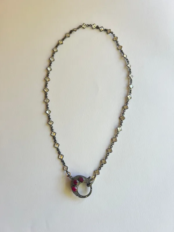 The Diamond & Ruby Clasp Necklace sold by Vanessa Mooney