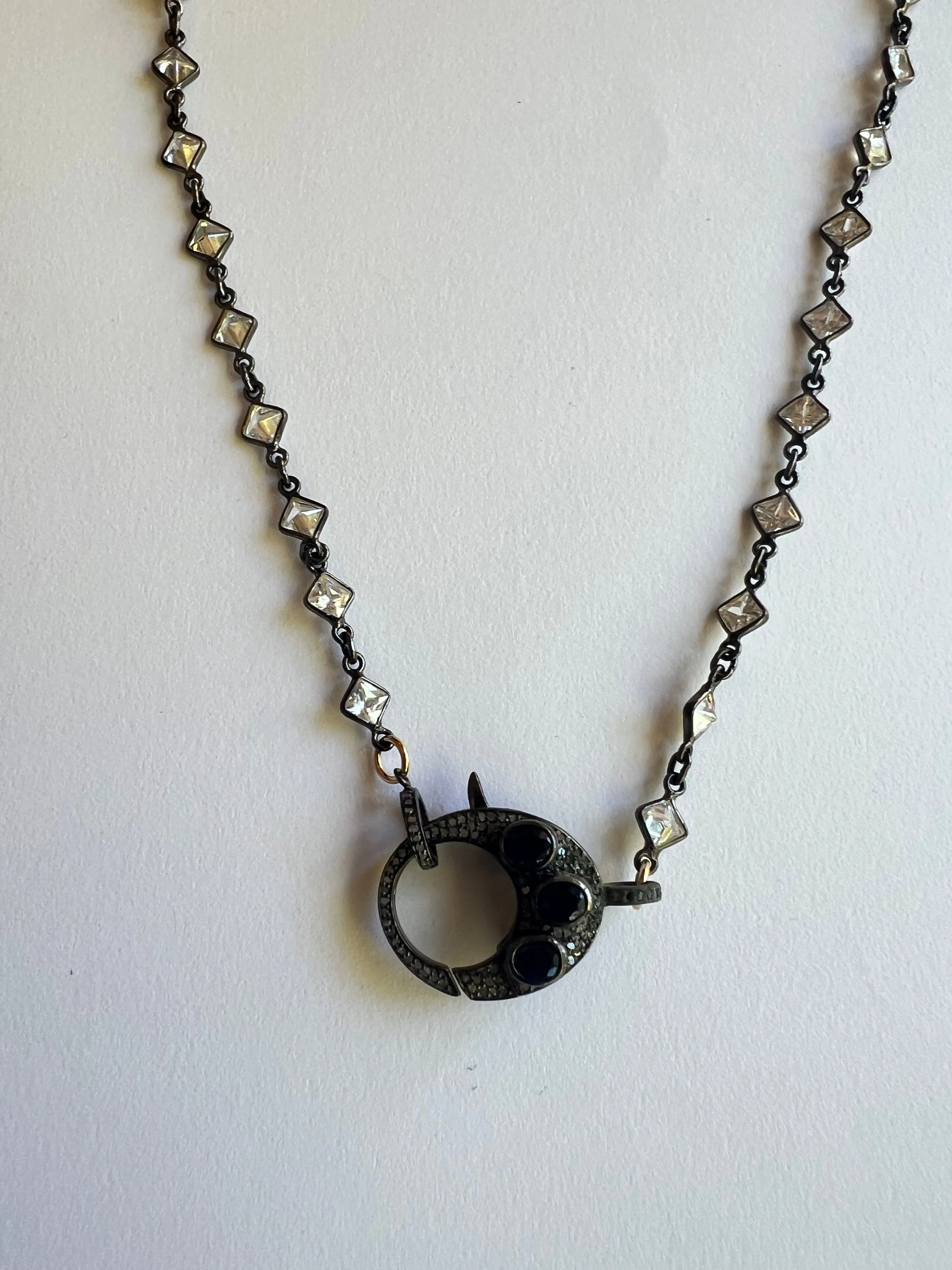 The Diamond & Sapphire Clasp Necklace sold by Vanessa Mooney product image thumbnail 2