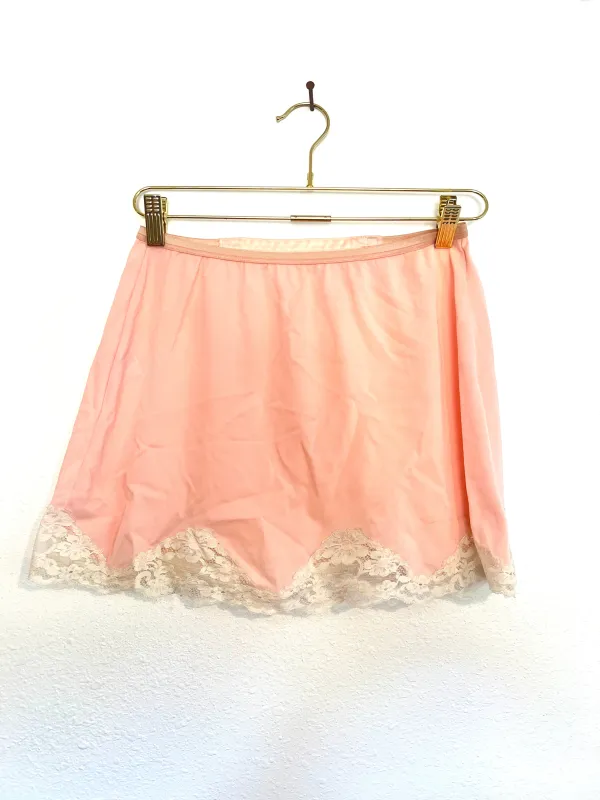 Vintage Pink & Lace Slip Skirt sold by Vanessa Mooney