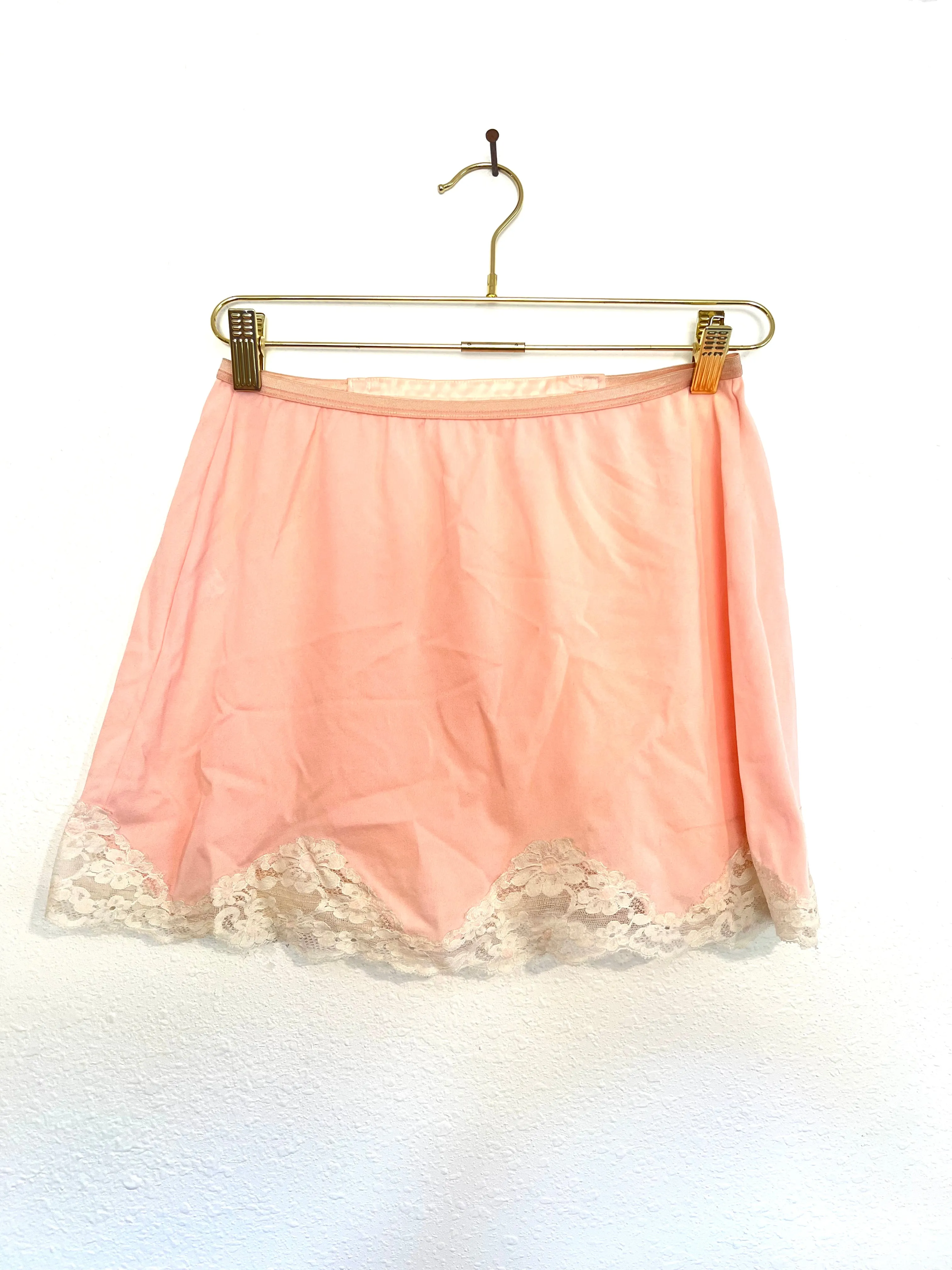 Vintage Pink & Lace Slip Skirt sold by Vanessa Mooney