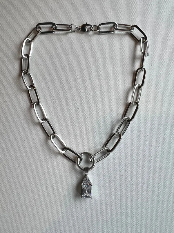 The Silver Chain & Crystal Choker sold by Vanessa Mooney