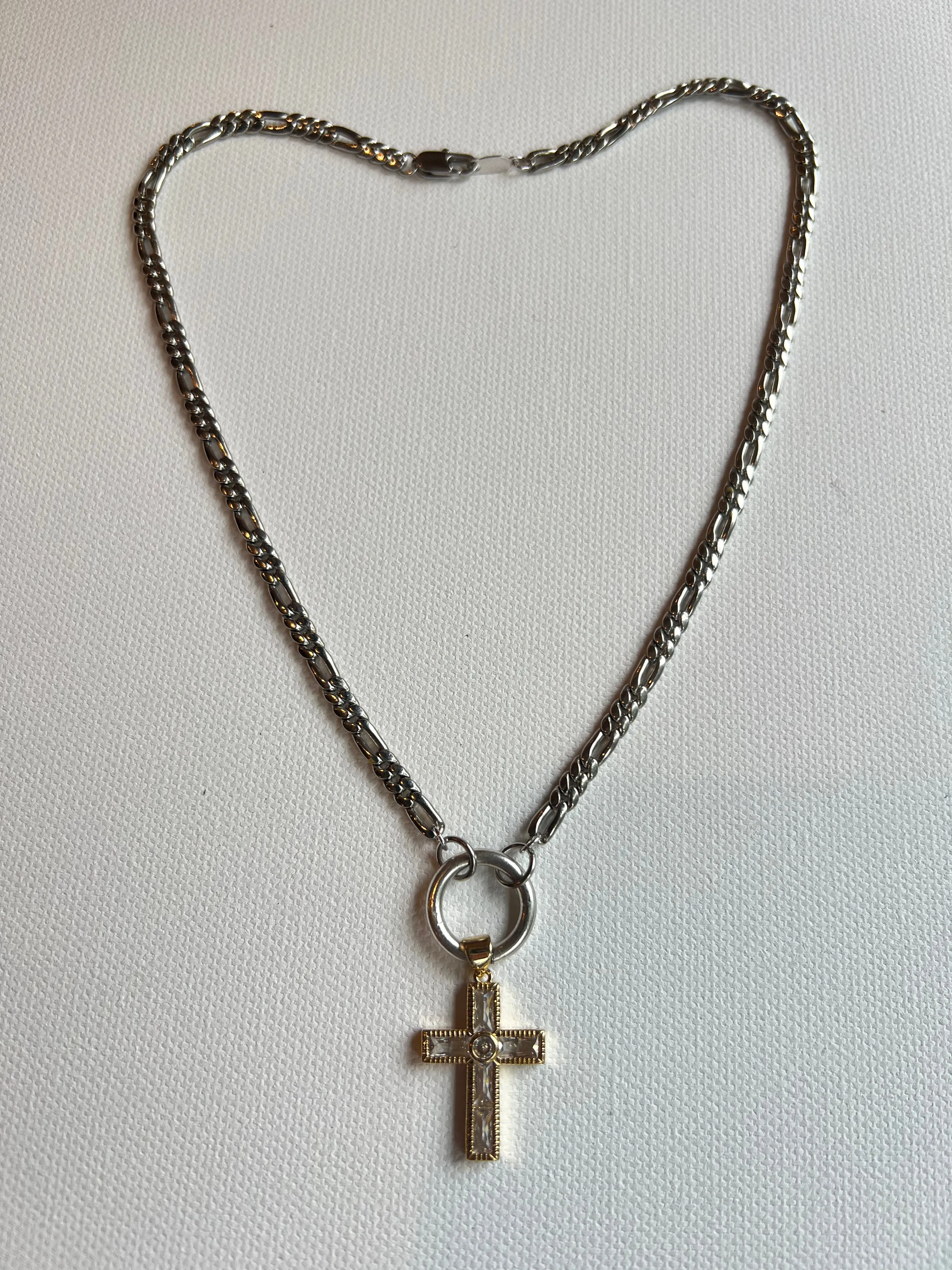 The Silver Chain & Cross Necklace sold by Vanessa Mooney