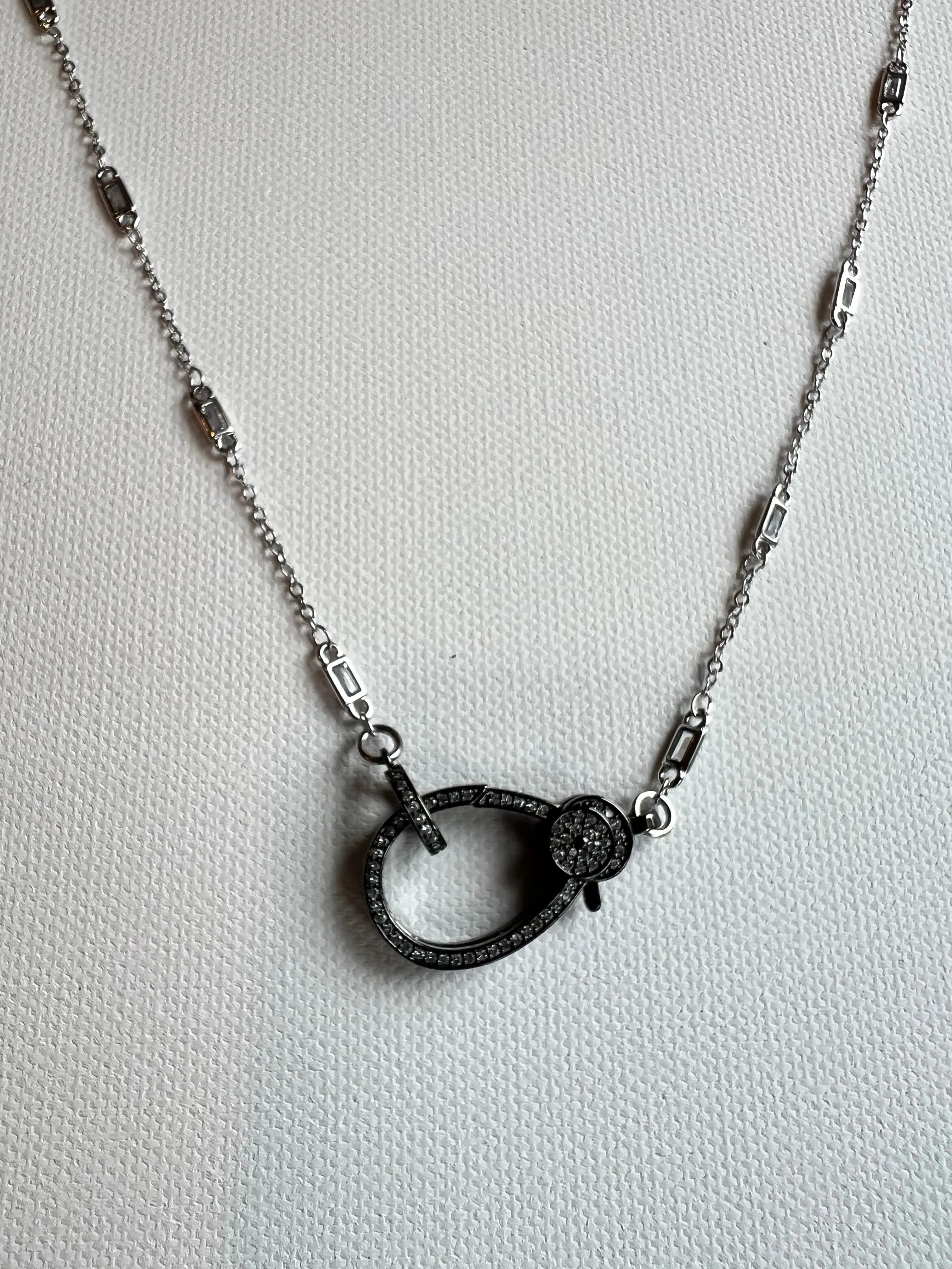 The Silver Bezeled Chain & Lock Necklace sold by Vanessa Mooney product image thumbnail 2