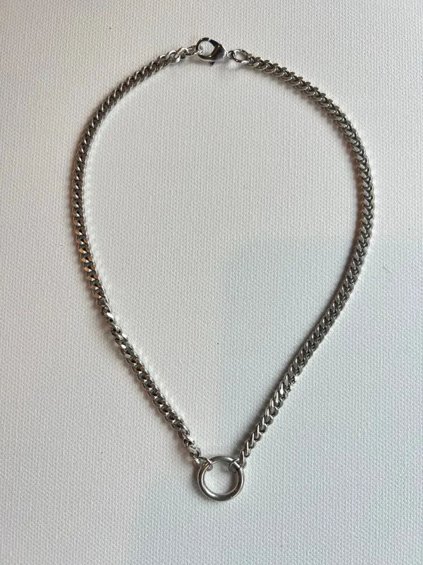The Silver Chain & Ring Collar Choker sold by Vanessa Mooney