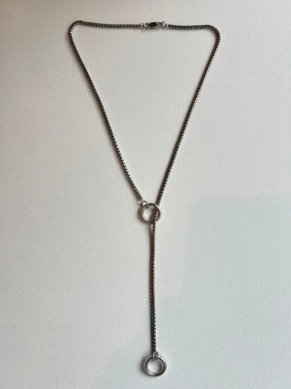 The Silver Chain Lariat Necklace sold by Vanessa Mooney