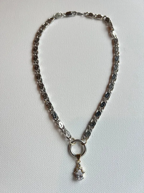 The Silver Chain & Princess Pendant Necklace sold by Vanessa Mooney
