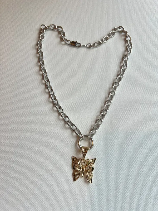The Silver Chain & Butterfly Necklace sold by Vanessa Mooney