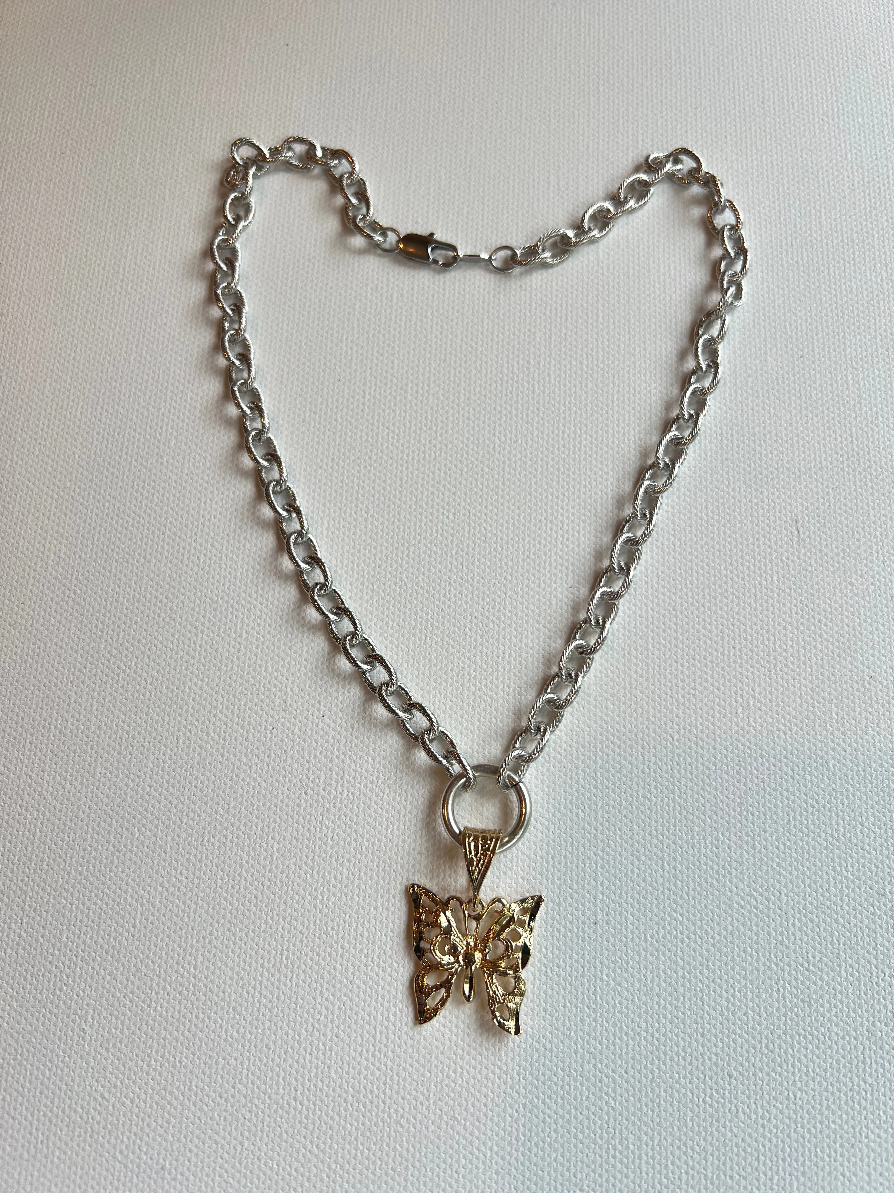 The Silver Chain & Butterfly Necklace sold by Vanessa Mooney