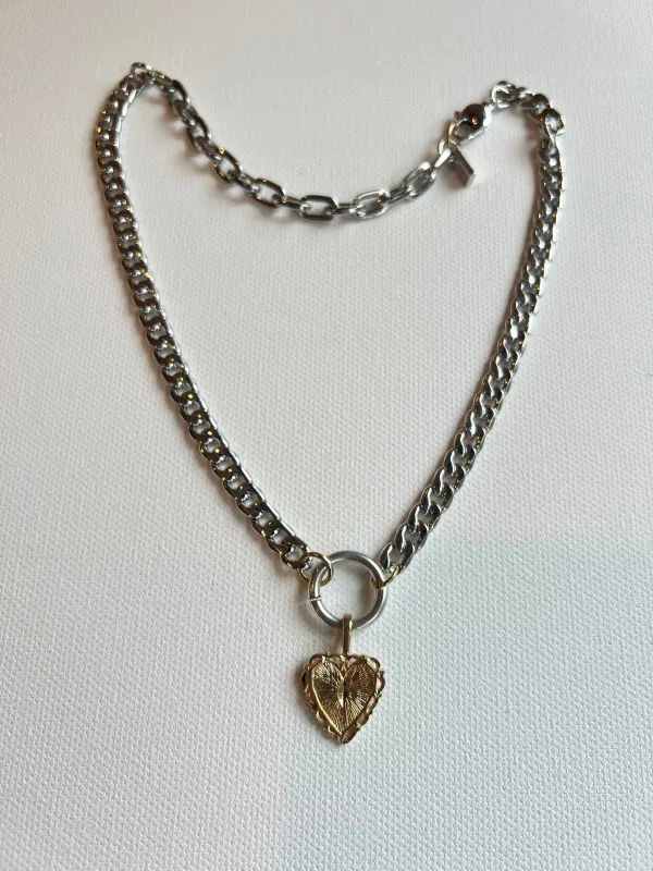 The Silver Chain & Heart Necklace sold by Vanessa Mooney