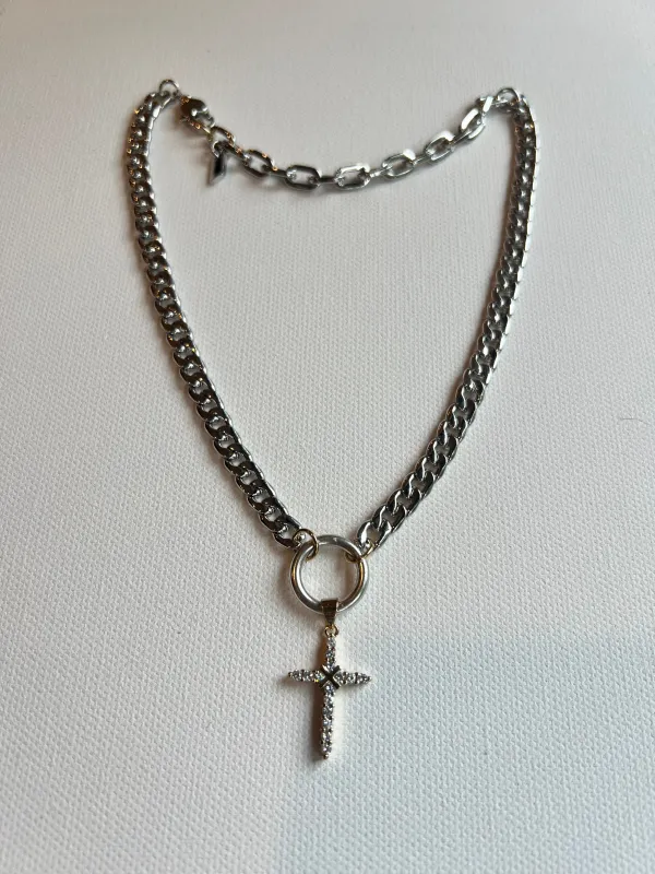 The Silver Chain & Cross Necklace sold by Vanessa Mooney