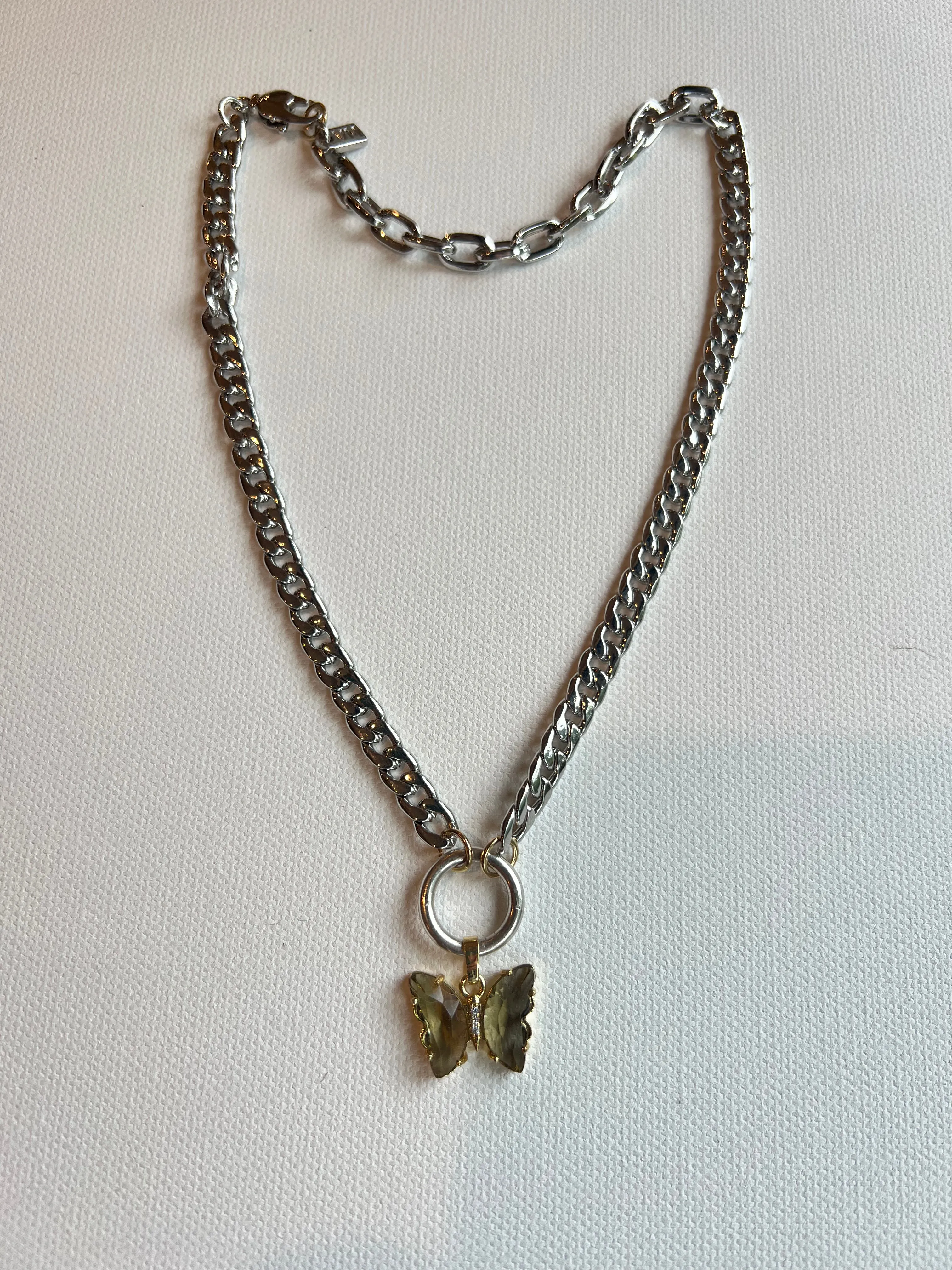 The Silver Butterfly Chain Necklace sold by Vanessa Mooney