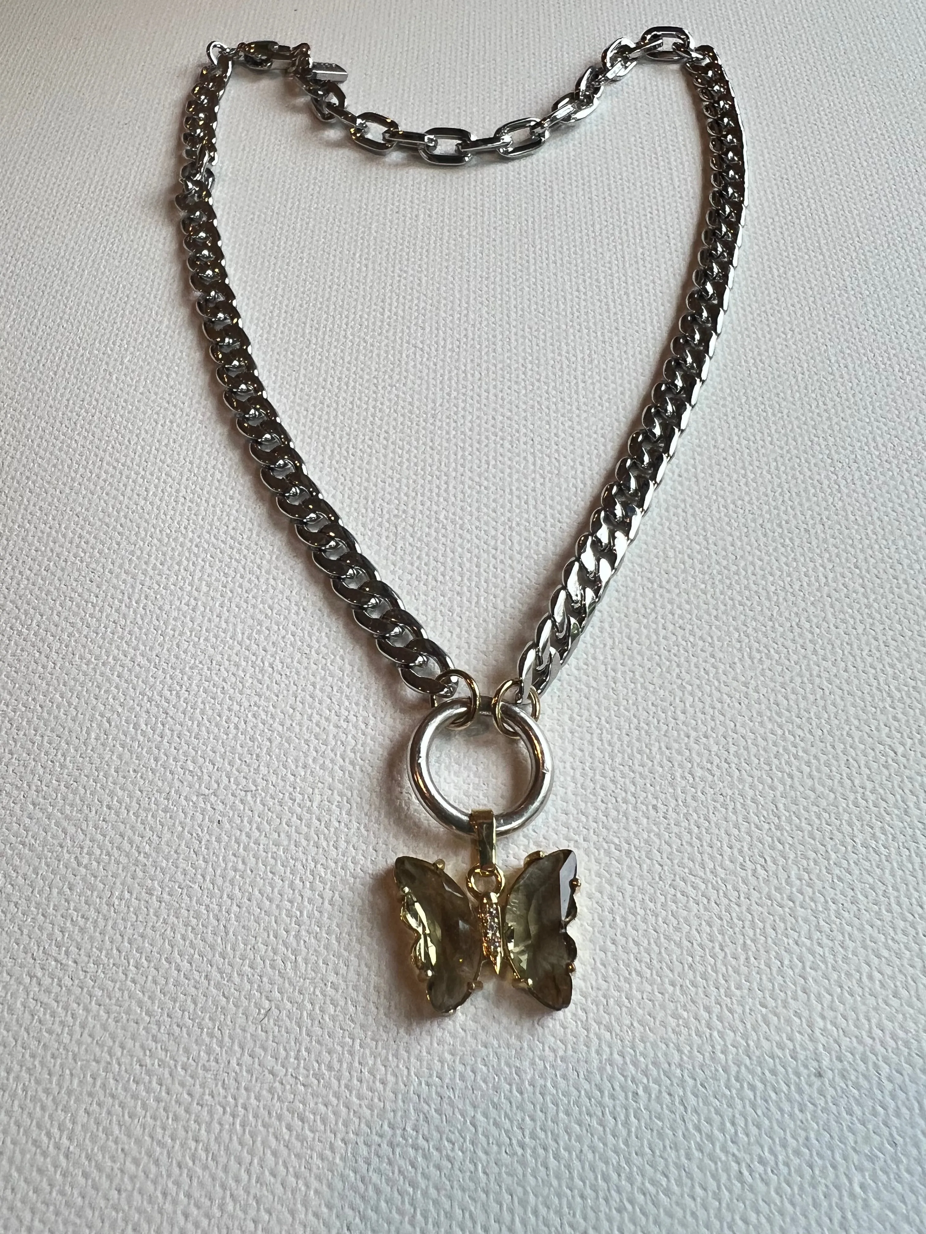 The Silver Butterfly Chain Necklace sold by Vanessa Mooney product image thumbnail 2