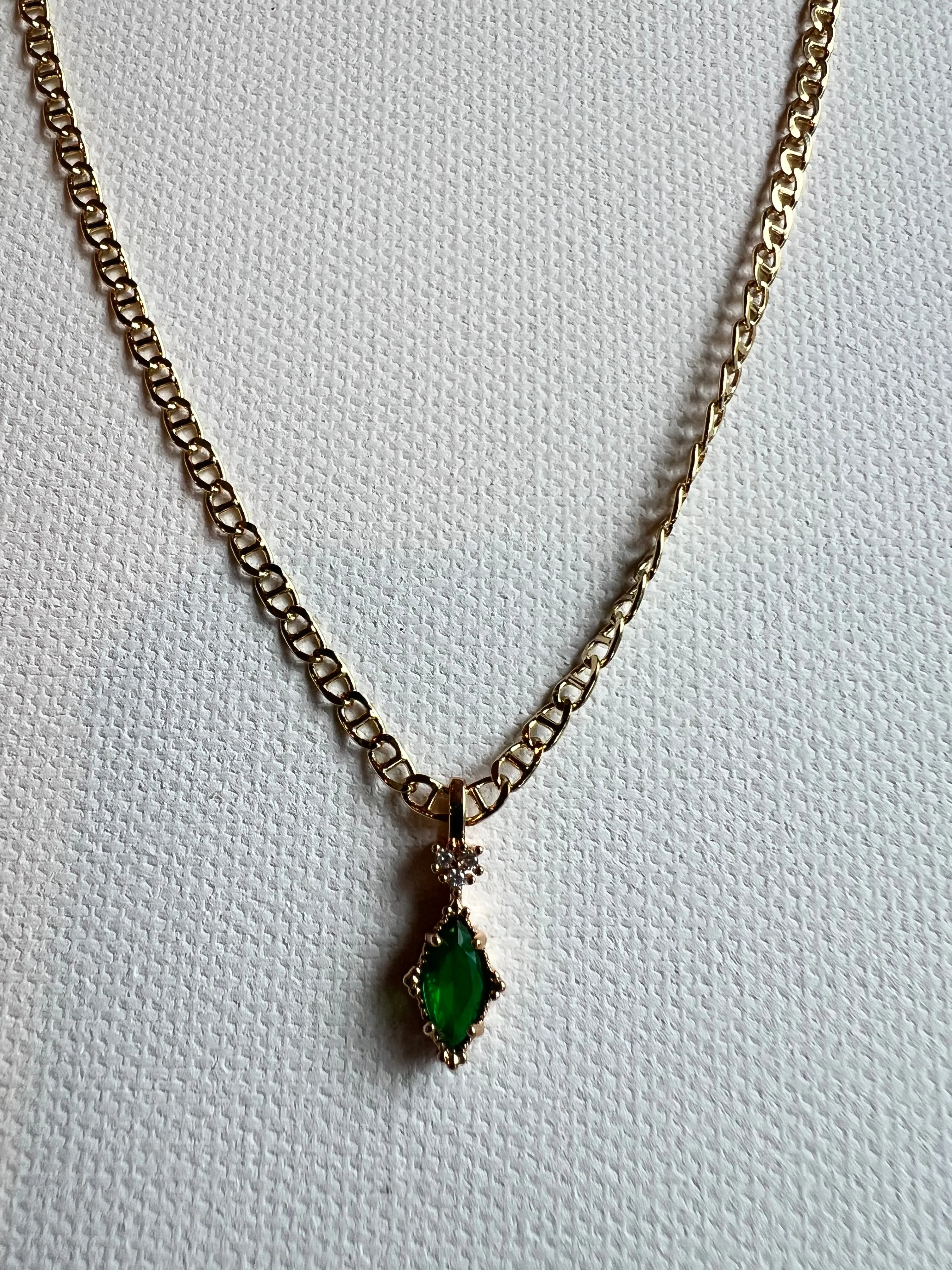 The Diamond Emerald Crystal Necklace sold by Vanessa Mooney product image thumbnail 2