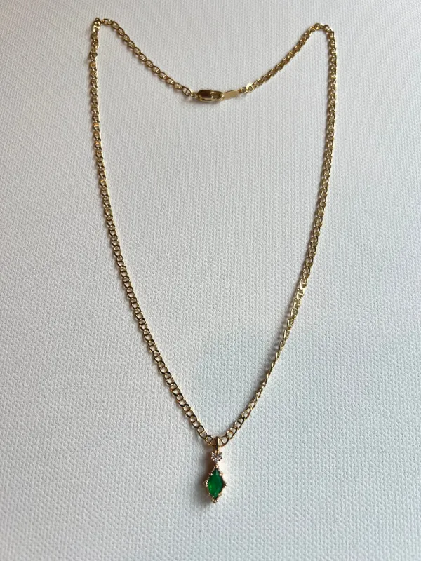 The Diamond Emerald Crystal Necklace sold by Vanessa Mooney