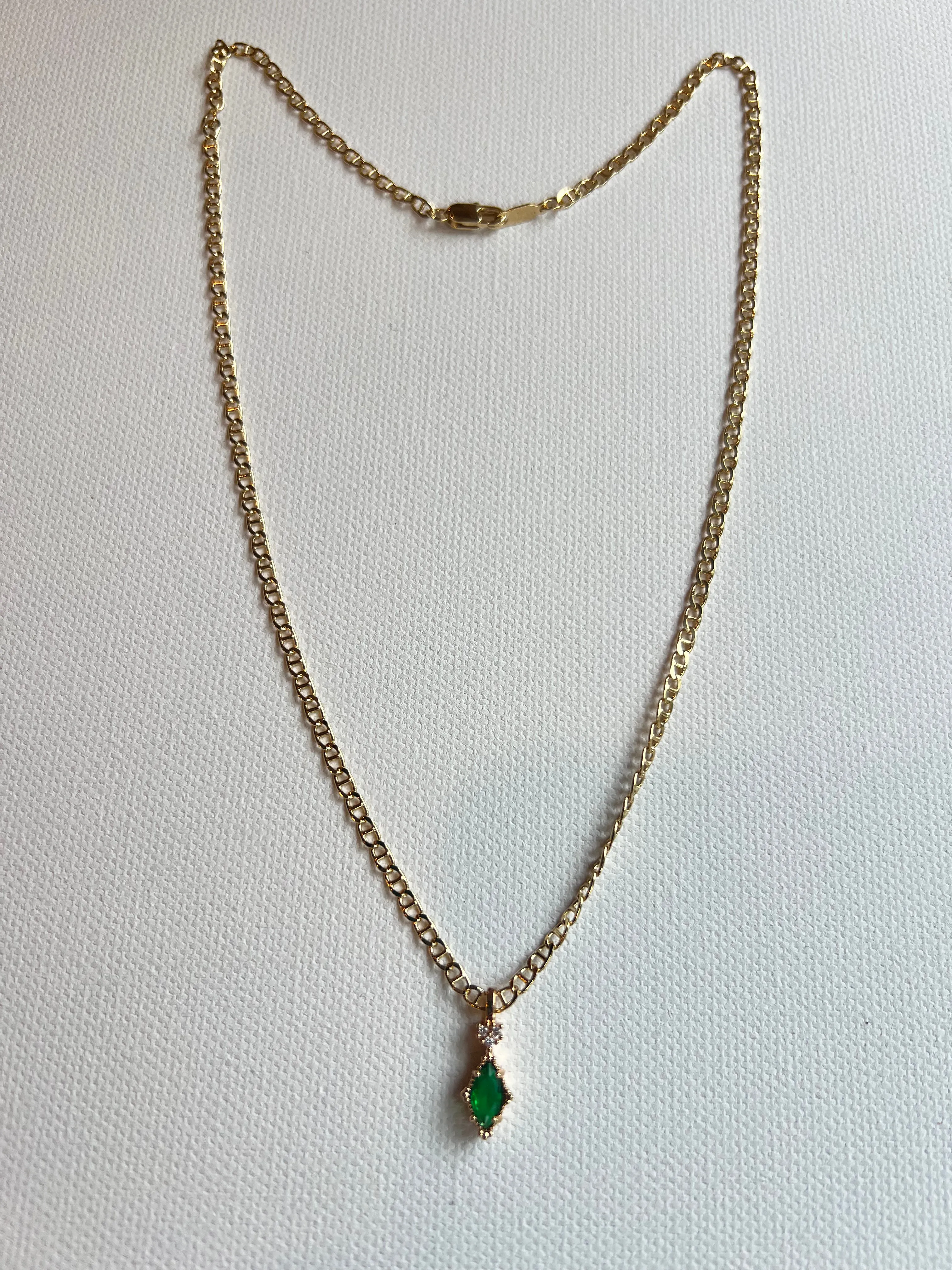 The Diamond Emerald Crystal Necklace sold by Vanessa Mooney