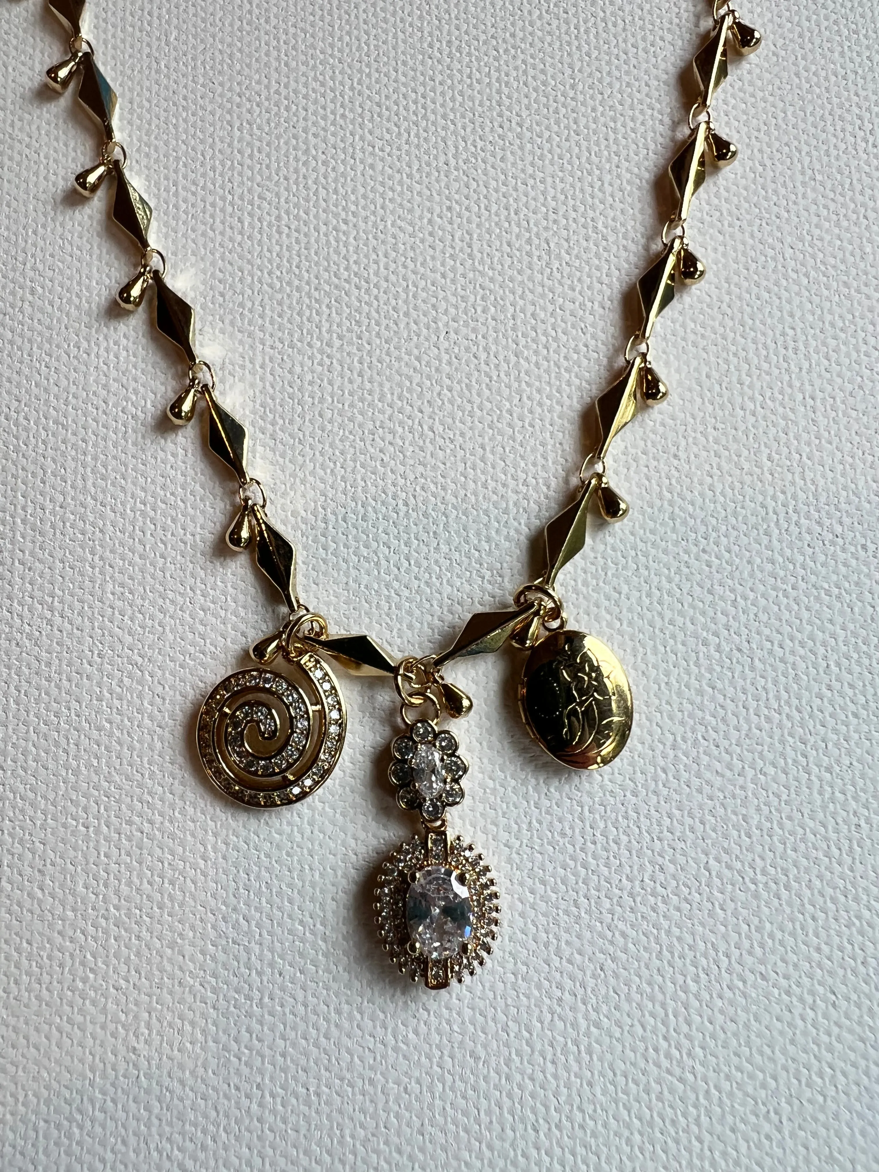 The Crystal & Gold Charm Necklace sold by Vanessa Mooney product image thumbnail 2