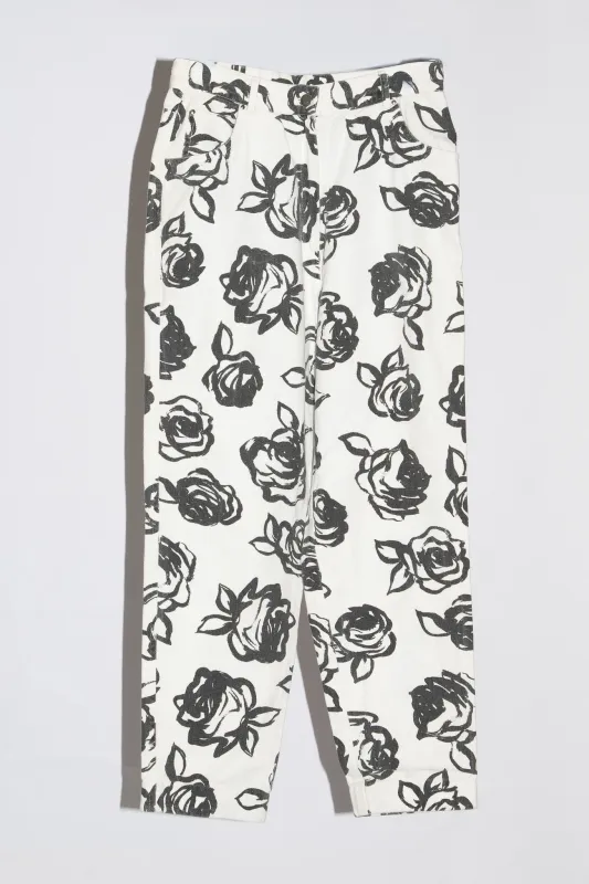 Vintage White & Black Rose Print sold by Vanessa Mooney