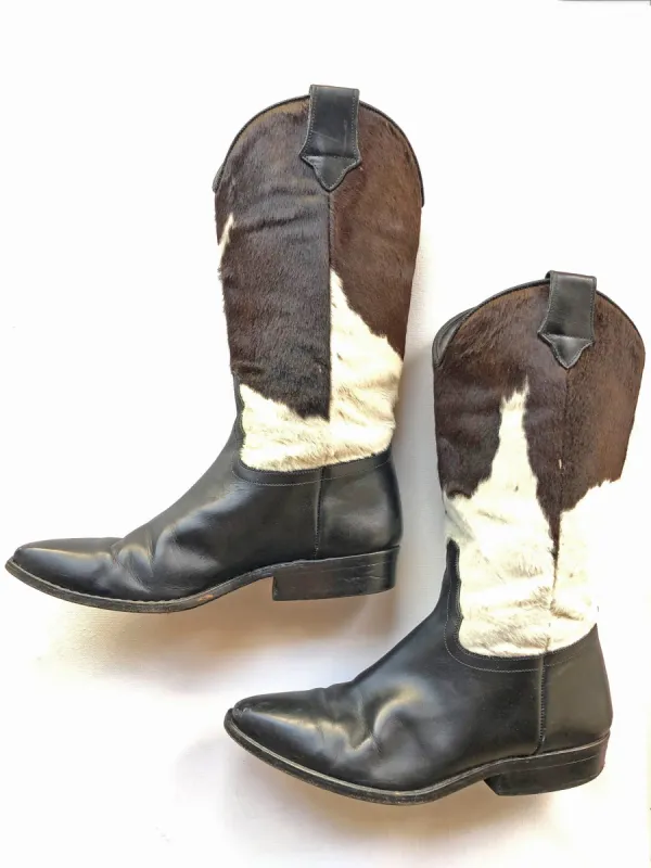 VINTAGE: Western Boots - Cowhide sold by Vanessa Mooney