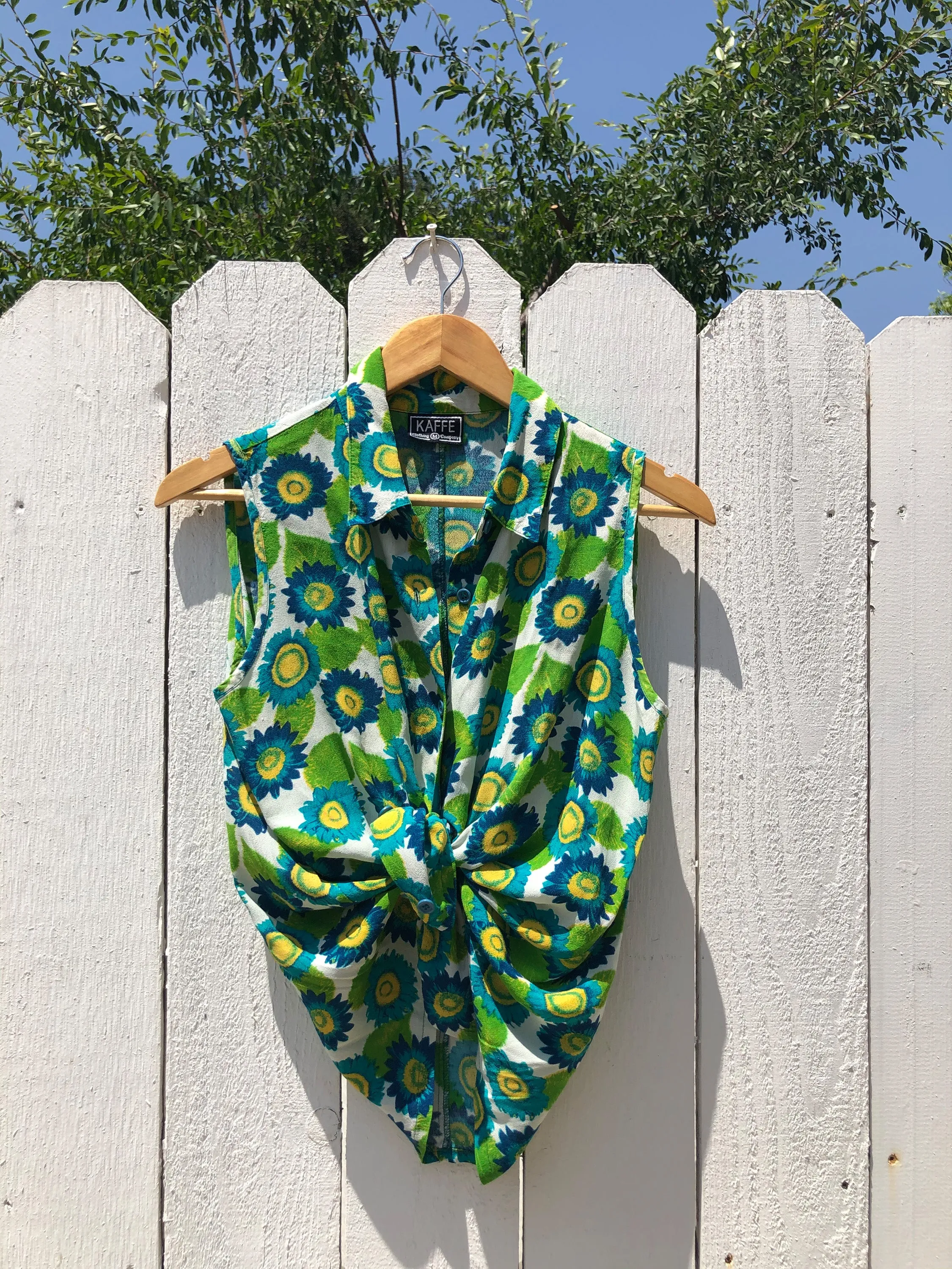 VINTAGE: Floral Sleeveless Blouse sold by Vanessa Mooney