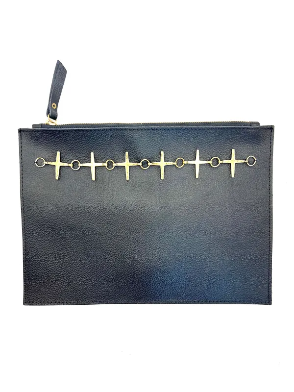 Archive Vanessa Mooney Leather & Bronze Cross Bag made by Vanessa Mooney