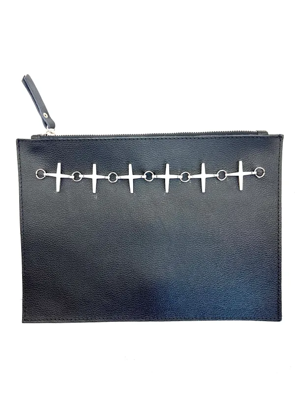 Archive Vanessa Mooney Leather & Silver Cross Bag made by Vanessa Mooney