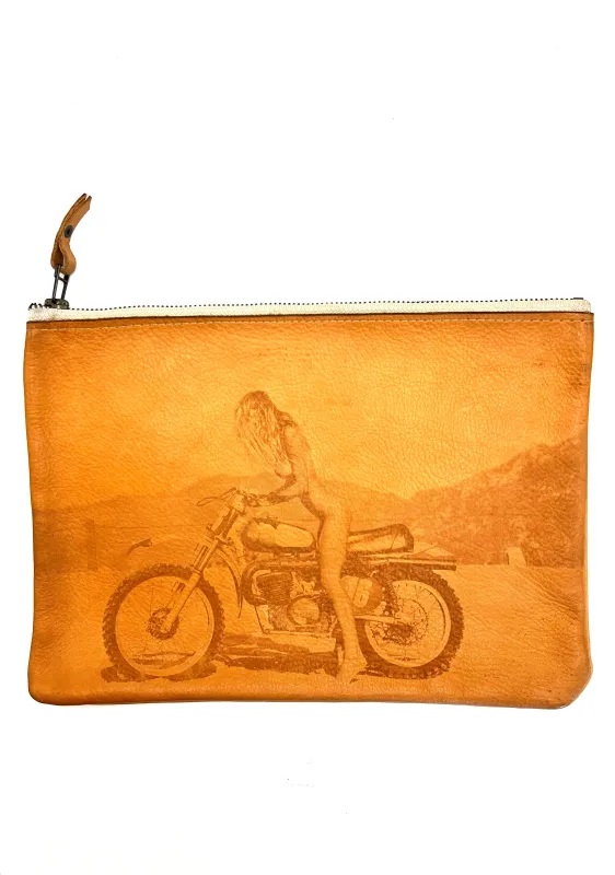 Archive Vanessa Mooney Leather Moto Clutch made by Vanessa Mooney